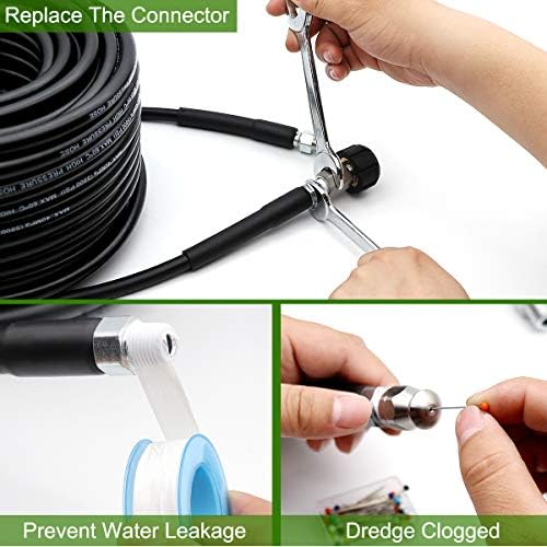 Sewer Jetter Kit 100FT for Pressure Washer, 5800PSI Drain Cleaner Hose - Image 6