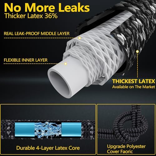 100 ft Expandable Garden Hose - All New 2026 Retractable Water Hose with 3/4" Solid Brass Fittings, Extra Strength Fabric - Flexible Expanding Hose with 10 Pattern Spray Nozzle - Image 3