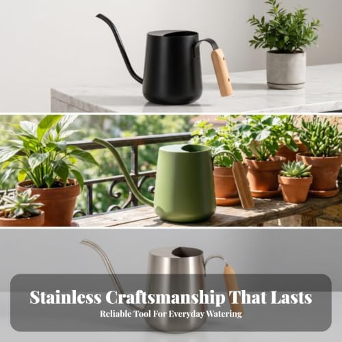 Comfortable Long-Spout Watering Can, Matte Black - Image 2