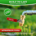 Full Flow Hose Splitter 2 Way Heavy Duty & Brass Garden Hose Shut Off Valve with Full-Flow Design - Image 5