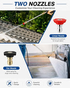 2026 Upgraded Jet Nozzle Power Washer for Garden Hose Includes 2 High-Pressure Nozzles 2× Rubber O‑ring seal 1x plumber's tape and Quick Connectors | Hydro Jet High Pressure Washer Tools - Image 5