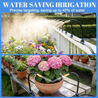 GOTGELIF 100FT Drip Irrigation Kit, with 25Pcs 360° Adjustable Nozzles, 5/16" Tubing, 30 T-connectors, Water-Saving System, Garden Watering Sprinkler for Greenhouse, Vegetable,Potted Plants, Lawn - Image 6