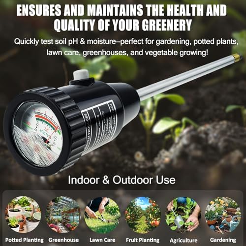 295mm Long Soil Moisture Sensor Meter Long Probe, Soil PH Meter, Soil PH Tester Gardening Tool Kits for Plant, Tree, Soil Tester for Moisture Great for Garden, Lawn, Farm, Indoor & Outdoor Use - Image 4