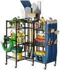 keomaisyto 3-Sided Garden Tool Organizer with Wheels, Garage Storage Rack by keomaisyto