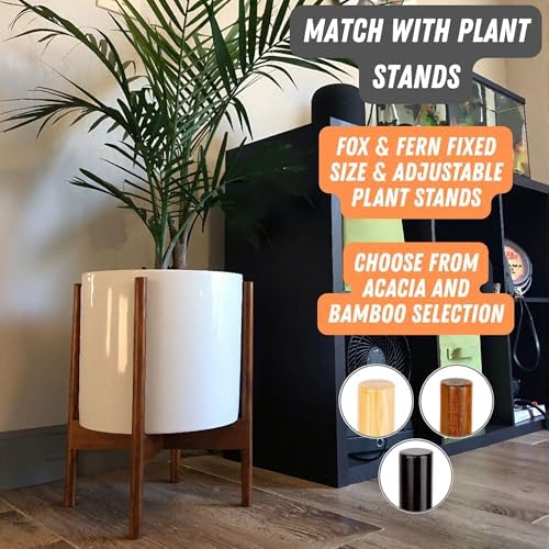 Fox & Fern Large Planter for Indoor or Outdoor, White Glossy, 10 Inch - Image 7