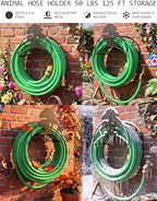 Mushroom Hose Holder Metal Wall Mount Heavy Duty 125'5/8"Garden Hose Hanger - Image 4