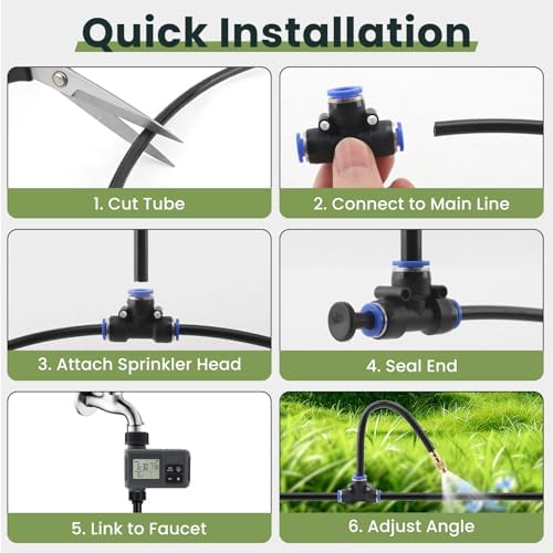 200FT Automatic Drip Irrigation Kits with Water Timer 360° Bendable Spray - Image 6