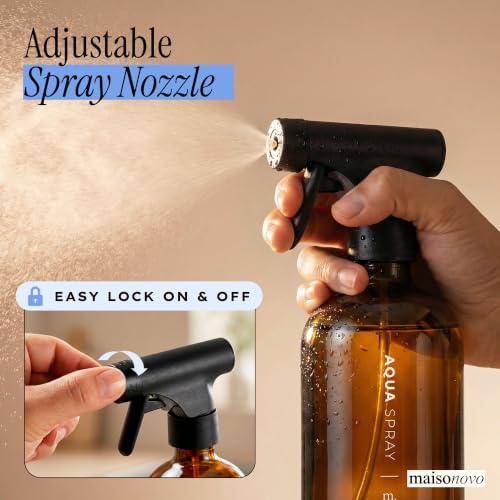 MaisoNovo Amber Glass Spray Bottle for Cleaning | 16.9 Oz, Pack of 2 - Image 5