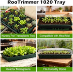 RooTrimmer 10 Pack 1020 Trays No Holes-Reusable Nursery Flats for 50/72 Cell Plug Tray, Heavy Duty Seed Starter Trays for Transplant, Seed Starting, Plant Propagation & Seed Germination (Dark Green) - Image 6
