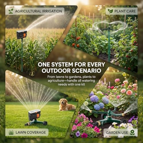 3-in-1 Lawn Sprinkler System with Adjustable 16-30" Riser - Image 7