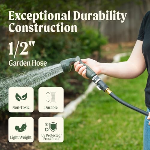 Garden Hose Reel Retractable 1/2" x 65ft Wall Mounted Hose Reel Automatic Rewind, Any Length Lock with 9 Patterns Sprayer Nozzle, Quick Connector and Adjustable shot Nozzle-Seaweed Green - Image 5