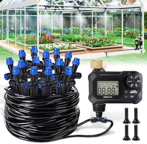 HIRALIY 59FT Drip Irrigation Kit with Water Timer, Quick-Connect by HIRALIY