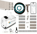 100’ High-Pressure Mist Cooling System Kit with Premium Edition Remote Pump W/App Control Comes with the CO300 Pump (.008-50 nozzles) (White 1/4" Tubing 100 ft) by Cool-Off