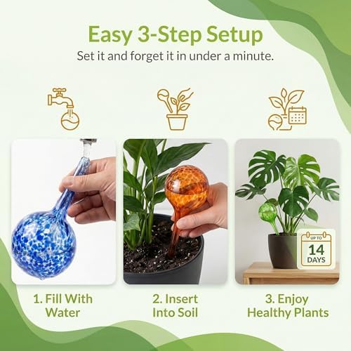 Large Plant Watering Globes 6 Pack – Jumbo Self Watering Bulbs, 350ml Set - Image 5