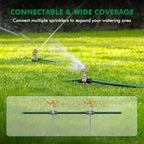 RESTMO 2 Pack All-Metal Impact Sprinkler Head on Sturdy Spike Base,Silver - Image 4