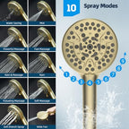 Hibbent All Metal High Pressure Rainfall 12'' Shower Head with Handheld - Image 5