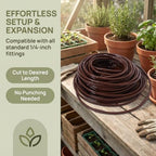 1/4 Inch Brown Drip Irrigation Tubing PVC Garden Watering Line 100ft - Image 3