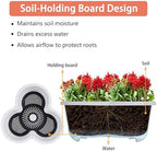 VECELO 7 Tier Vertical Garden Planter, Self Watering Stackable Planters with Wheels for Strawberries, Herbs, Flowers, Vegetables, White - Image 4