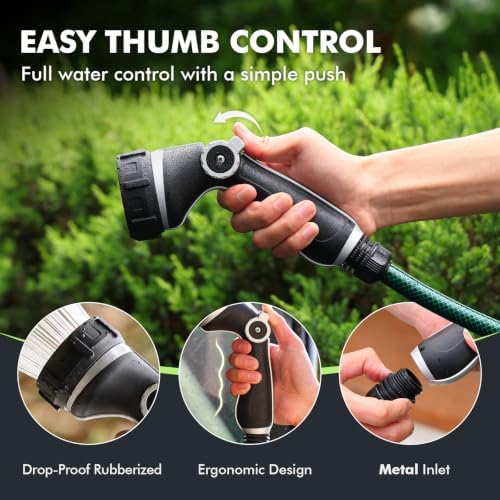 RESTMO Hose Nozzle Heavy Duty, Hose Spray Nozzle Thumb Control for Outdoor - Image 3