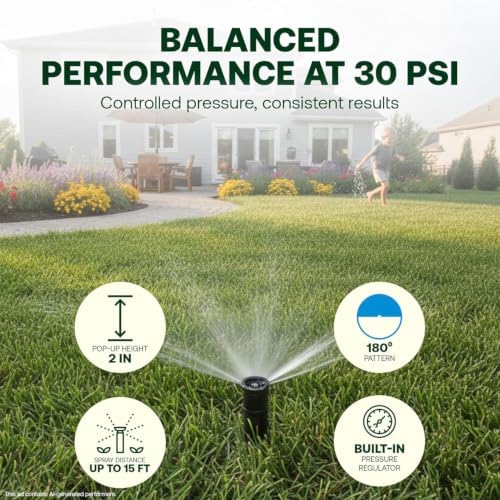 Rain Bird 1802HDSPRS Pressure Regulated 2 Inch Pop Up Sprinkler Head 4 Pack - Image 3