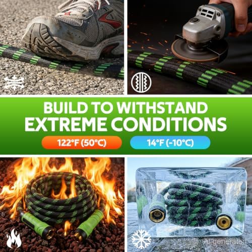 NON-EXPANDABLE Garden Hose 35 FT Water Hose with 10-Function Spray Nozzle - Image 7