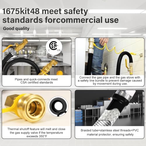 1675kit48 commercial gas hose black - Image 7