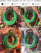 Bear Hose Holder Metal Wall Mount Heavy Duty 125'5/8" Garden Hose Hanger - Image 4