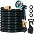 50ft Heavy Duty Garden Hose with Alloy Nozzle & Solid Brass Connectors – Lightweight, No-Kink Flexible Water Hose, 96-Spindle High-Density Weave, 12 Bar Non-Expandable TPE Core for Patio & Lawn by Crixny