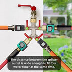Hose Splitter 4 Way, High Flow Garden Hose Splitter, 3/4” Ght Inlet Brass Heavy Duty Hose Converter, Full Flow water 4 Way Faucet hose splitter, Long Handle Hose Valve Large Outlet. - Image 6