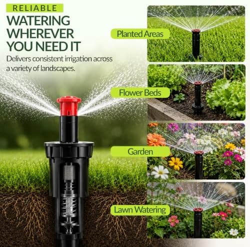 4" Pop-Up Irrigation Sprinkler for Lawn, Yard & Garden 360° - Image 6