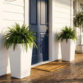 KOL Planters for Outdoor Plants, 20 Inch Tall White Plant Pots, 2 Pack by KOL