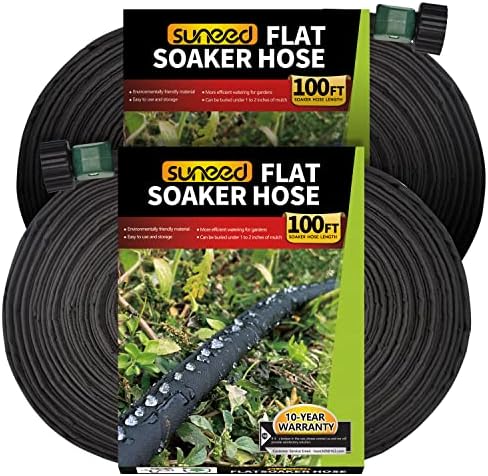 Flat Soaker Hoses for Large Garden 100 ft 2-Pack by SuneedDirect