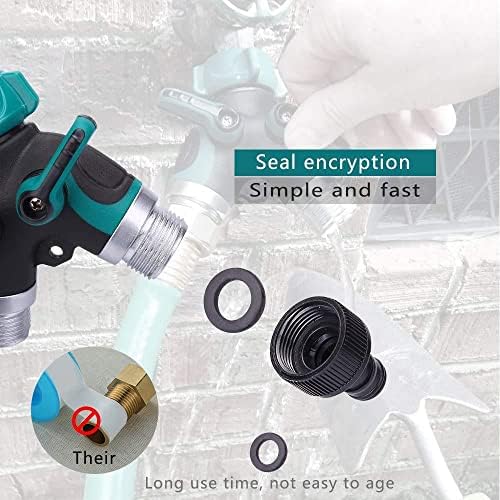 Garden Hose Y Valve Hose Splitter, Water Faucet Splitter with Comfortable Rubberized Grip, 2 Way Hose Splitter - Image 4