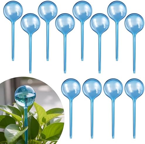 Soilagua 12-Pack Plastic Plant Watering Globes, Premium PVC Shatter-Resistant Plant Waterer, Tapered Opening Self Watering Planter Insert, Automatic Watering Spikes for Daily & Vacation Plants Care by SoilaguaDirect