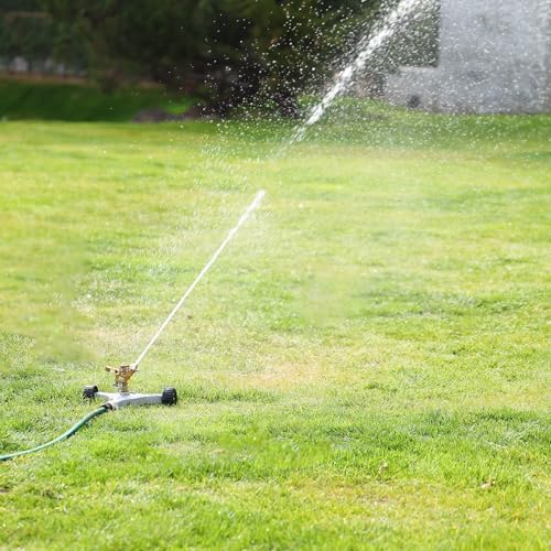 RESTMO 2 Pack Heavy Duty Full Metal Impact Sprinkler with Wheeled Base - Image 7