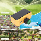 Solar Panel Sprinkler Timer, Double Outlet Smart Water Timer with Rain Sensor, Automatic Watering Valve Irrigation Controller System for Garden Hose Lawns Yard - Image 3