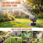 2026 Upgraded 16-Nozzle Oscillating Sprinkler, Automatic Rocking Sprinkler, Turbo Orbit Mist Sprinklers System for Lawn Garden Yard Watering (Weight Base) - Image 3