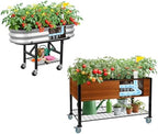 Self-Watering Raised Garden Bed Set with Heavy Duty Wheels by TheHomeCult