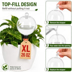 26 oz Extra Large Self Watering Globes, Top Fill, 4 Pack - Image 4