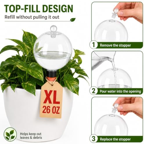 26 oz Extra Large Self Watering Globes, Top Fill, 6 Pack - Image 4