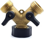 2 Way Y Valve Garden Hose Connector Splitter, Y Valve 2 Way Valve Brass Outdoor Garden Hose Adapter, Hose Splitter for Greening, Fruit Trees - Image 7