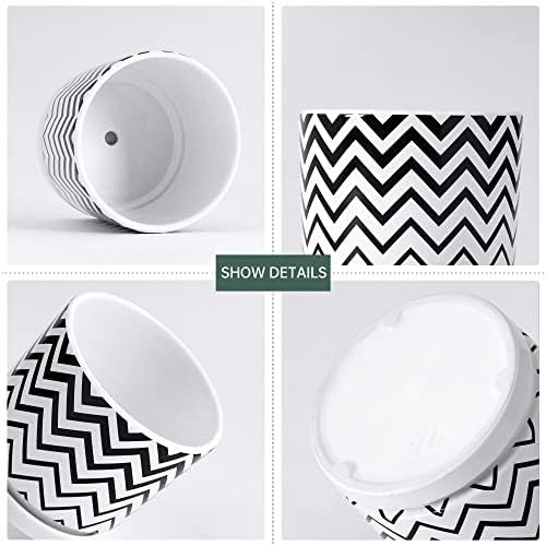 Plant Pots,5.5 Inch White Pots for Indoor Plant with Drainage Hole Set of 4 - Image 4