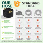100ft Garden Hose – Lightweight & Flexible Water Hose, Leak-Proof Fabric & Non-Expandable with Shut-Off Valve for Yard, Outdoor Watering, Car Wash & RV - Image 3