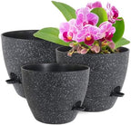 WSMKSZ 12/10/9 inch Self Watering Pots for Indoor Outdoor Plants, Set of 3 by WSMKSZ