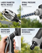 Heavy Duty Garden Hose Nozzle, 2026 Upgraded High Pressure Water Cleaning Jet, Multi-Function Sprayer for Lawn, Yard, Car, Pet, Driveway – Universal Fit 3/4 Inch Thread, No Electricity Needed - Image 6