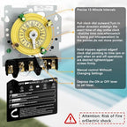 T104M Mechanical Timer Switch,208-277 VAC 5HP 40A DPST Pool Pump Timers Replacement,24-Hour12 ON/Off Cycles for Water Heater,Pool Pump,Lighting,Fans,Heavy-Duty Mechanical Time Switches(Mechanism Only) - Image 5