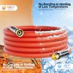 5/8" x 25FT Hot/Cold Rubber Garden Water Hose, -50℉ to 190℉ - Image 3