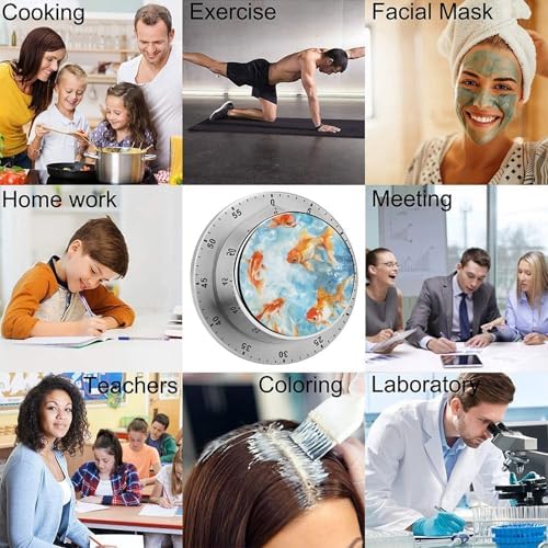 Stainless Steel 60-Minute Mechanical Timer Swim in Water Printed Timer - Image 5