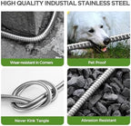 Garden Hose with Sprayer Nozzle, 50ft Heavy Duty Stainless Steel Water Pipe, Anti Burst Flexible for Lawn Car Washing - Image 6
