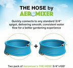 Aeromixer THE HOSE-(2 Pack) 3/4 Inch Garden Hose 100 Ft,Kinkless Commercial Garden Hoses, Heavy Duty Industrial Water Hoses for Outdoors, 650 PSI High-Pressure Watering Tool for Farming and Gardening - Image 2